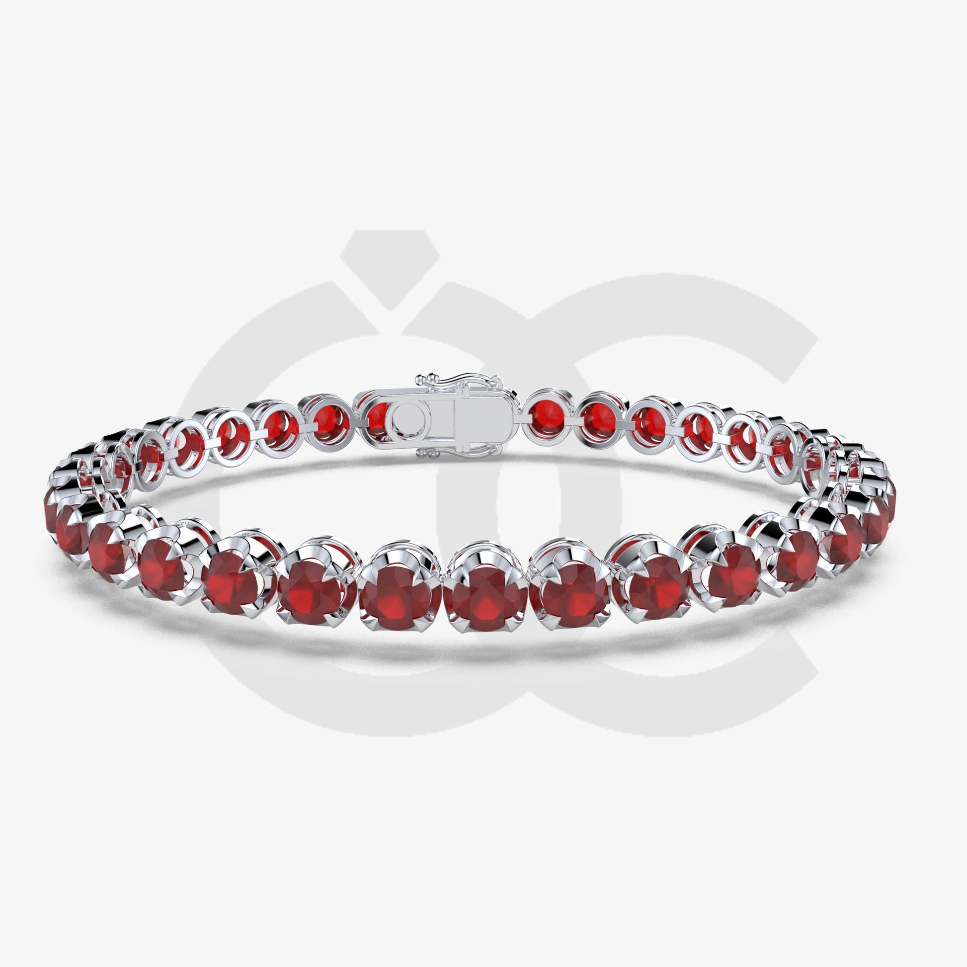 Bracelet with Ruby on a White Gold