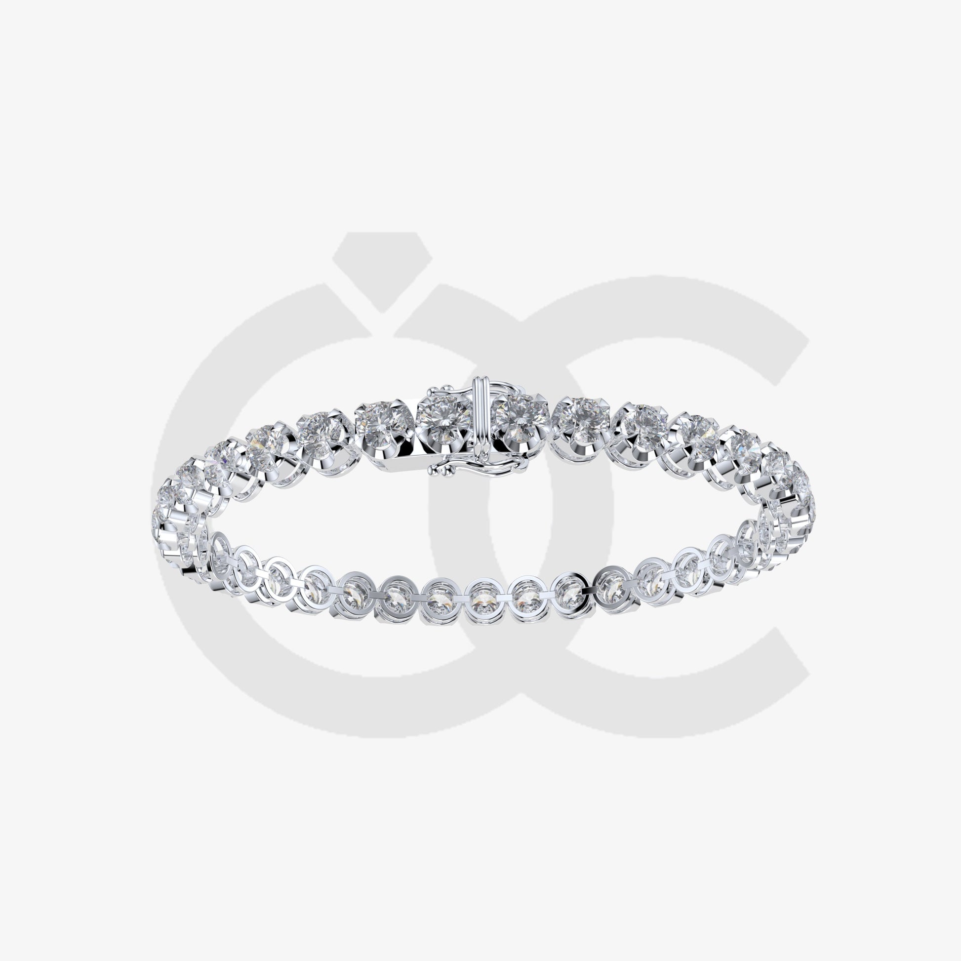 Bracelet with Natural Diamond on a White Gold