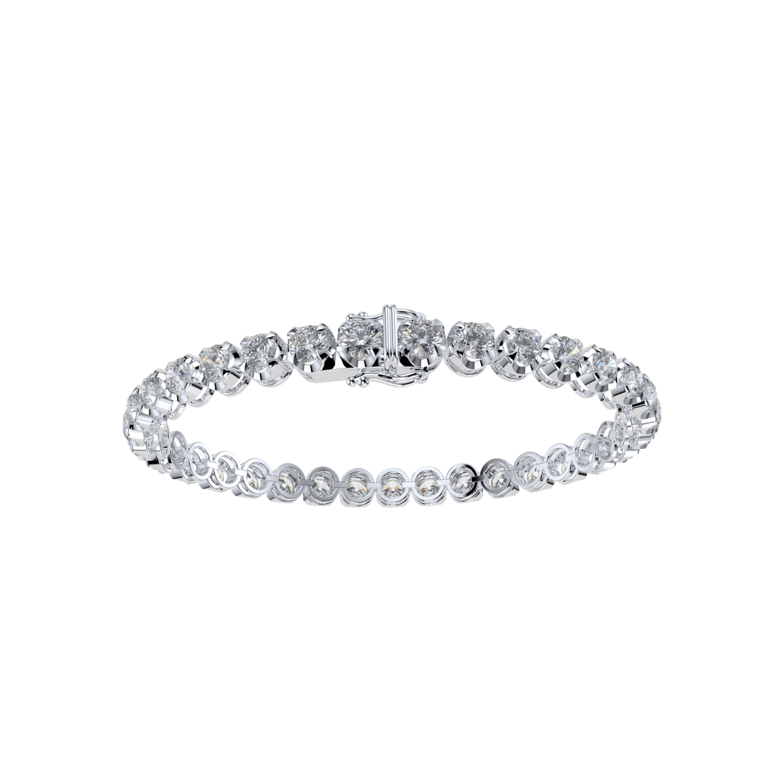 Bracelet with Natural Diamond on a White Gold