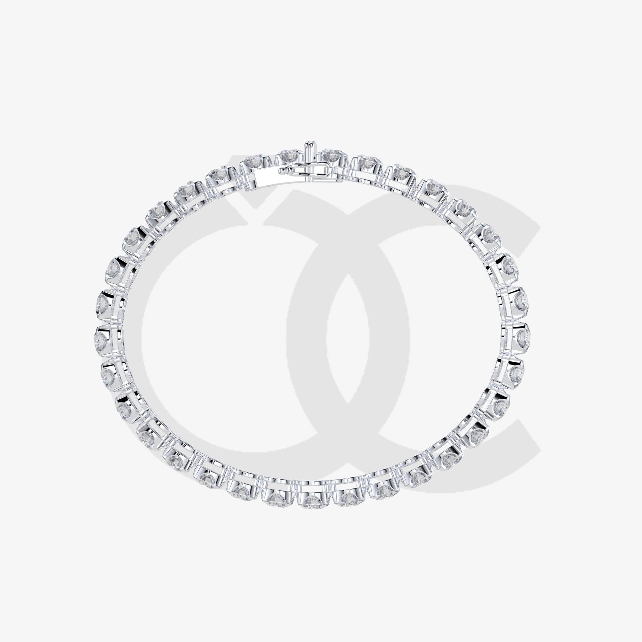 Bracelet with Lab Grown Diamond on a White Gold