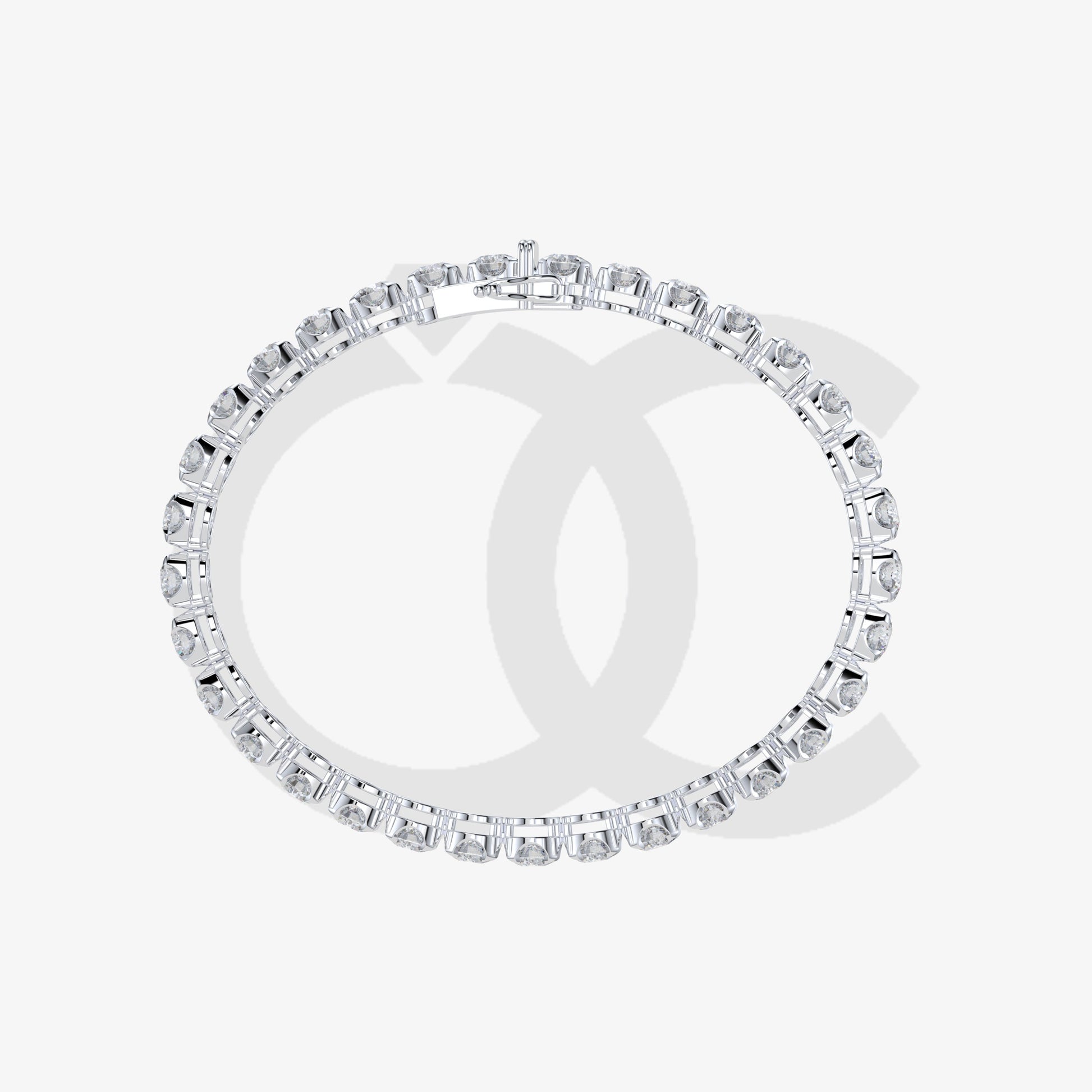 Bracelet with Lab Grown Diamond on a White Gold