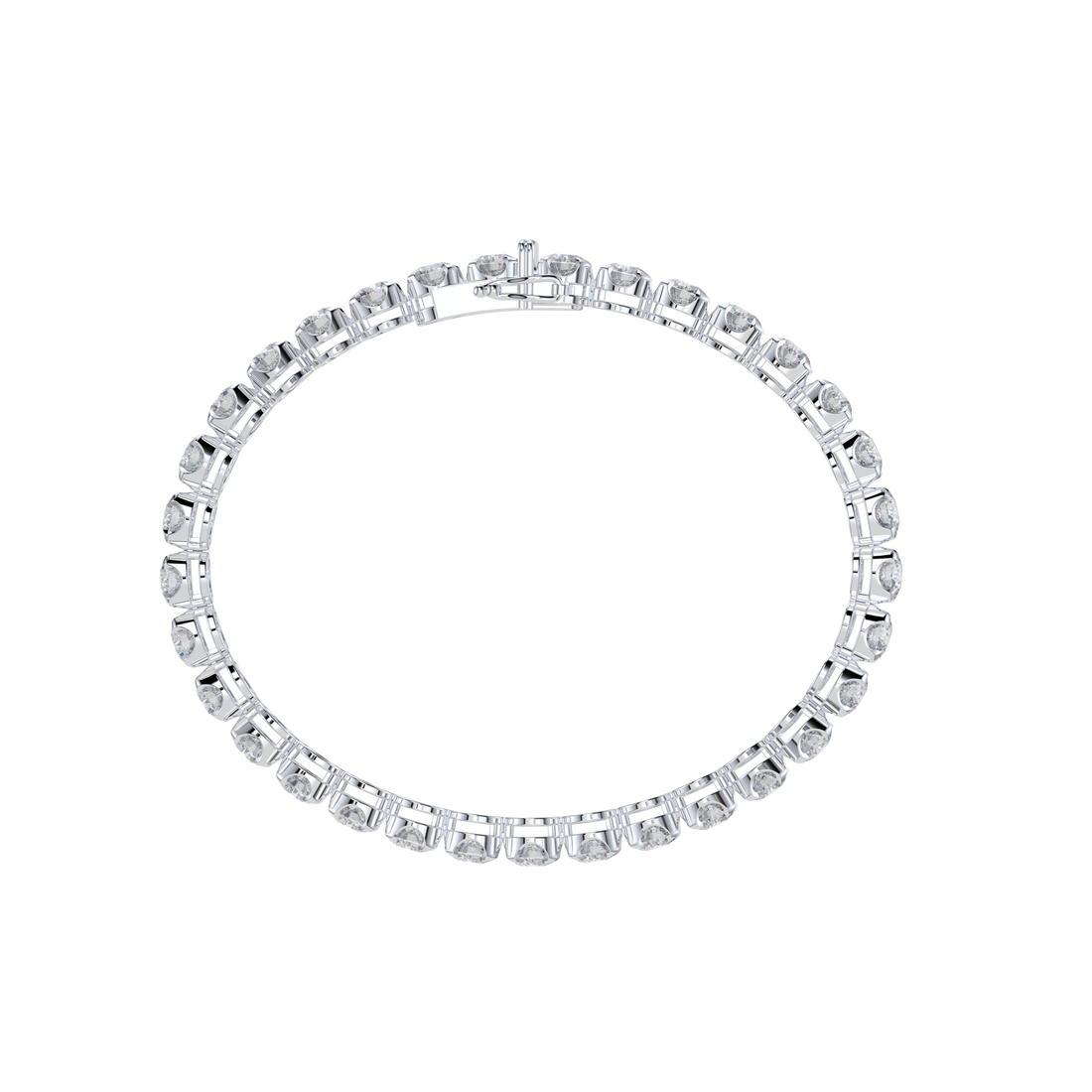 Bracelet with Natural Diamond on a White Gold