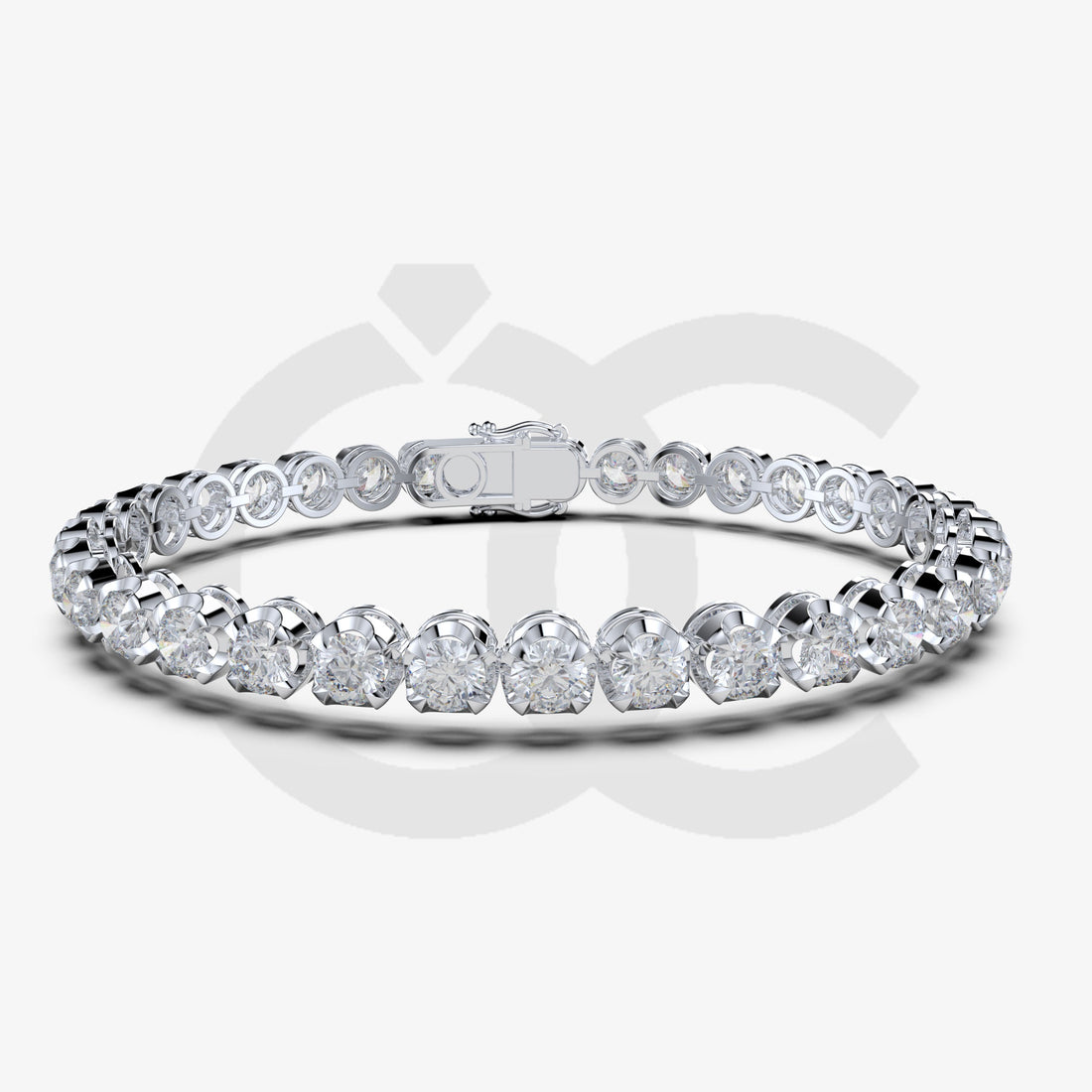 Bracelet with Natural Diamond on a White Gold