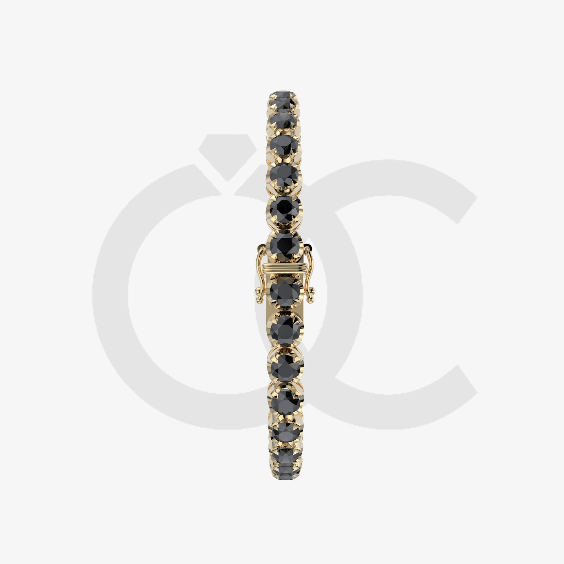 Bracelet with Black Diamond on a Yellow Gold