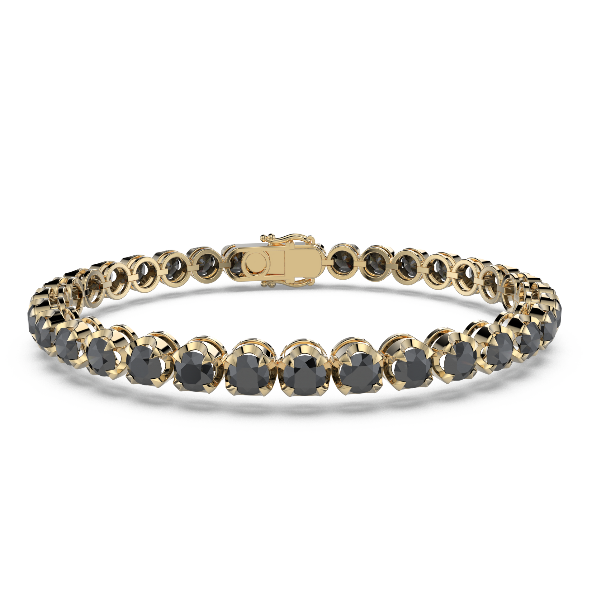 Bracelet with Black Diamond on a Yellow Gold