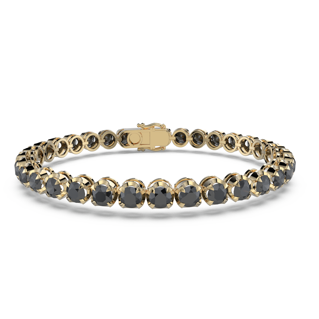 Bracelet with Black Diamond on a Yellow Gold