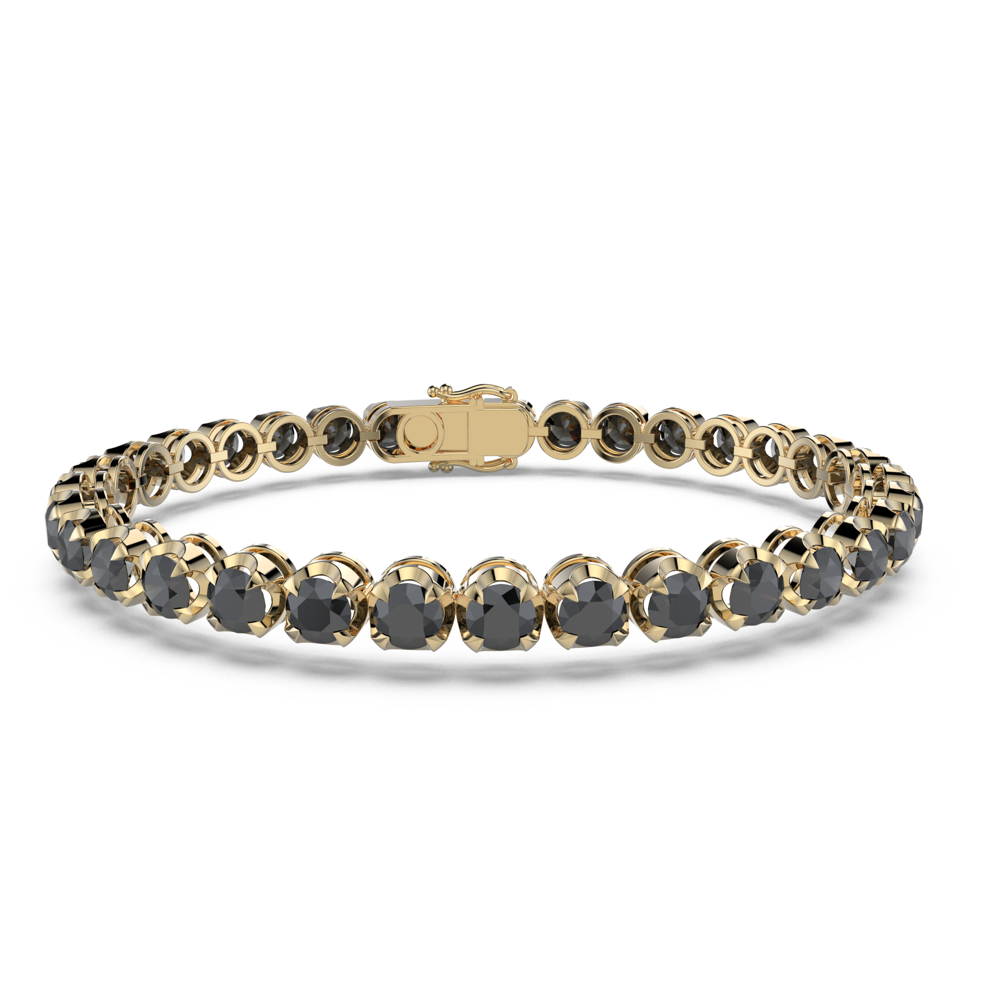 Bracelet with Black Diamond on a Yellow Gold