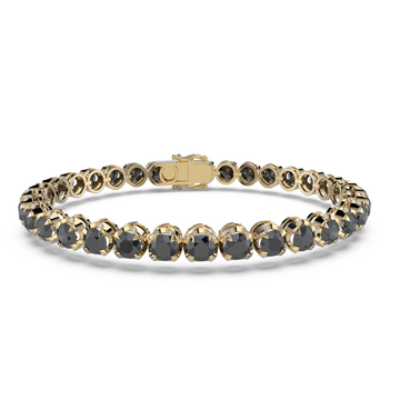 Bracelet with Black Diamond on a Yellow Gold