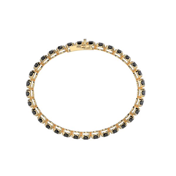 Bracelet with Black Diamond on a Yellow Gold