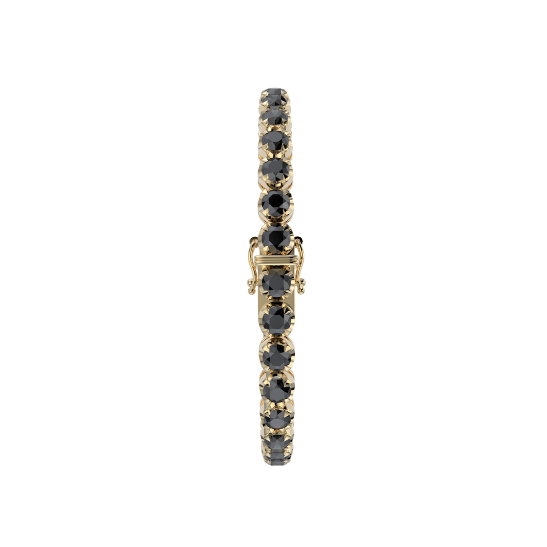 Bracelet with Black Diamond on a Yellow Gold