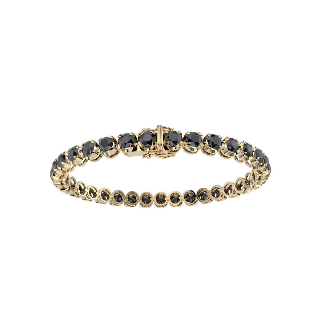 Bracelet with Black Diamond on a Yellow Gold