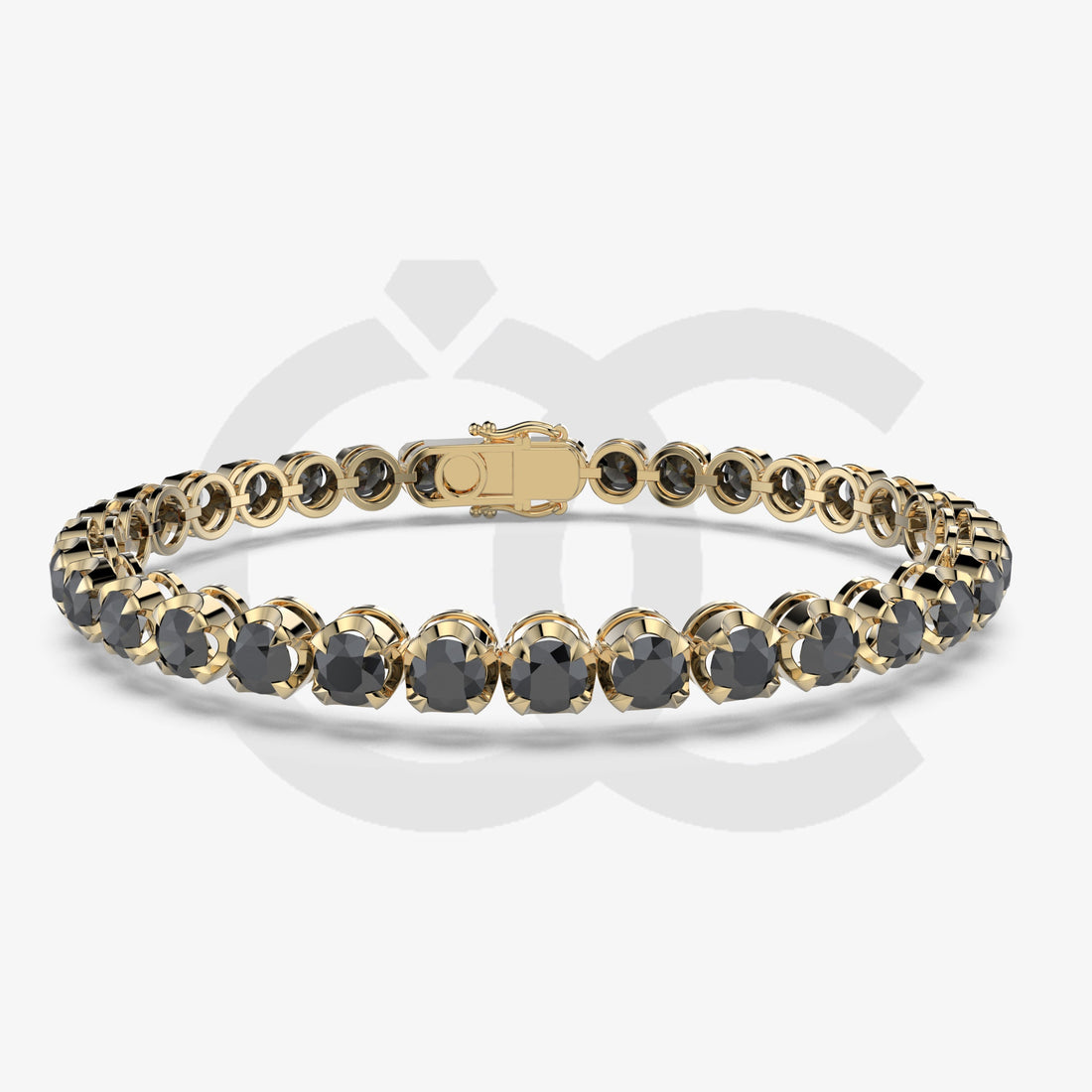 Bracelet with Black Diamond on a Yellow Gold