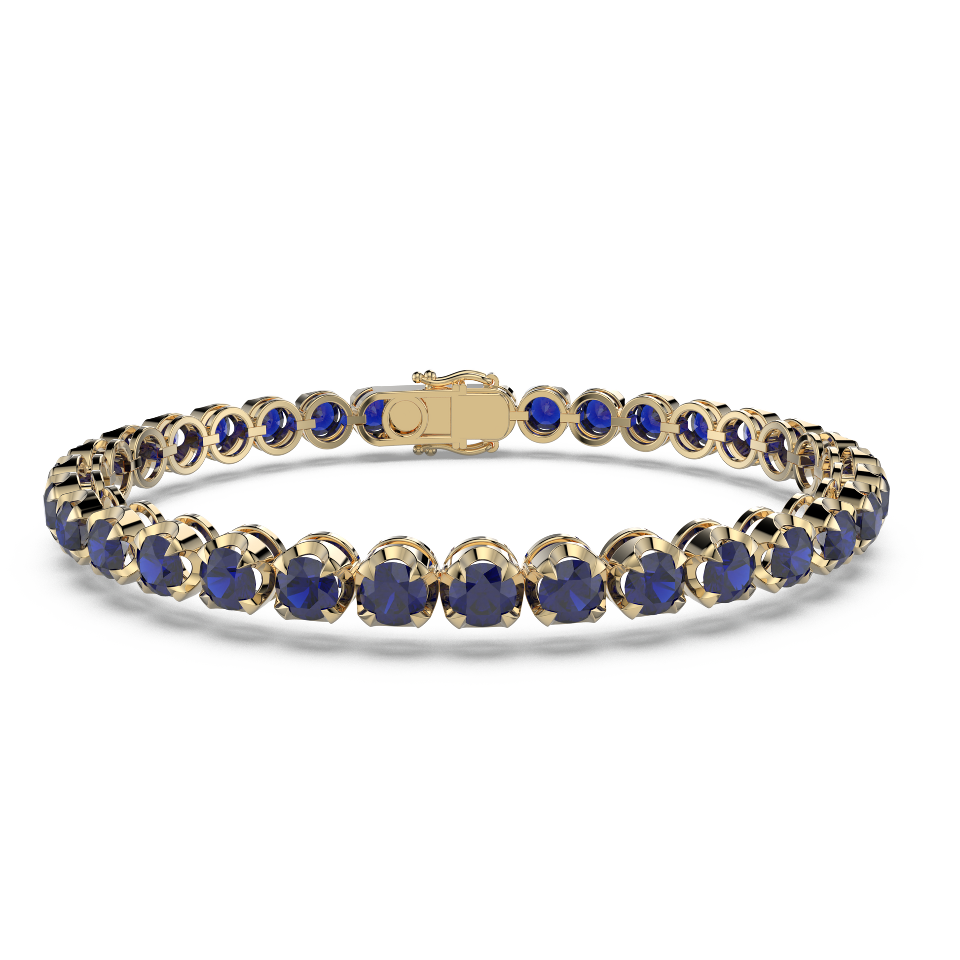 Bracelet with Blue Sapphire on a Yellow Gold