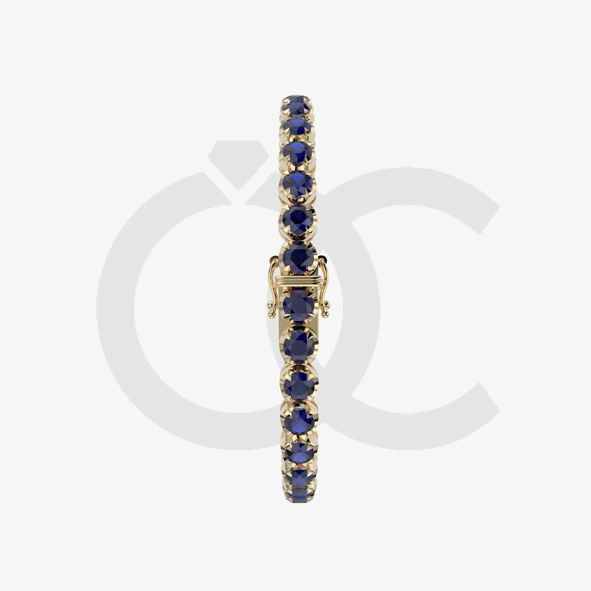 Bracelet with Blue Sapphire on a Yellow Gold