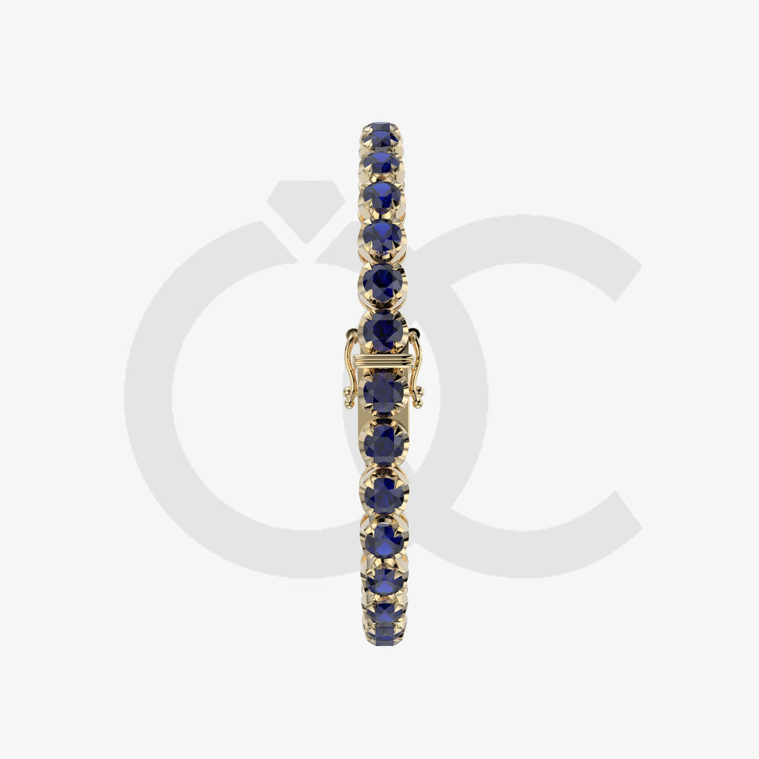 Bracelet with Blue Sapphire on a Yellow Gold