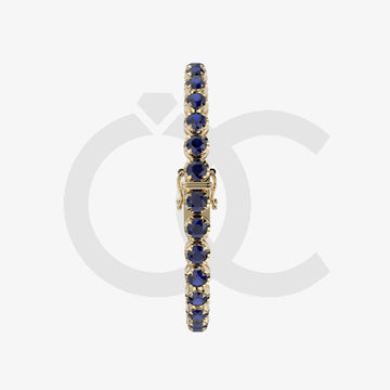 Bracelet with Blue Sapphire on a Yellow Gold