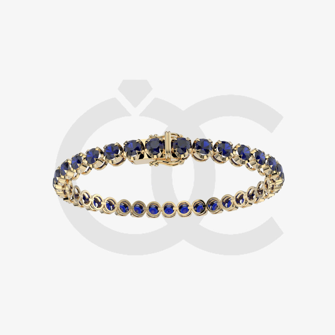 Bracelet with Blue Sapphire on a Yellow Gold