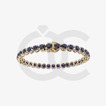 Bracelet with Blue Sapphire on a Yellow Gold