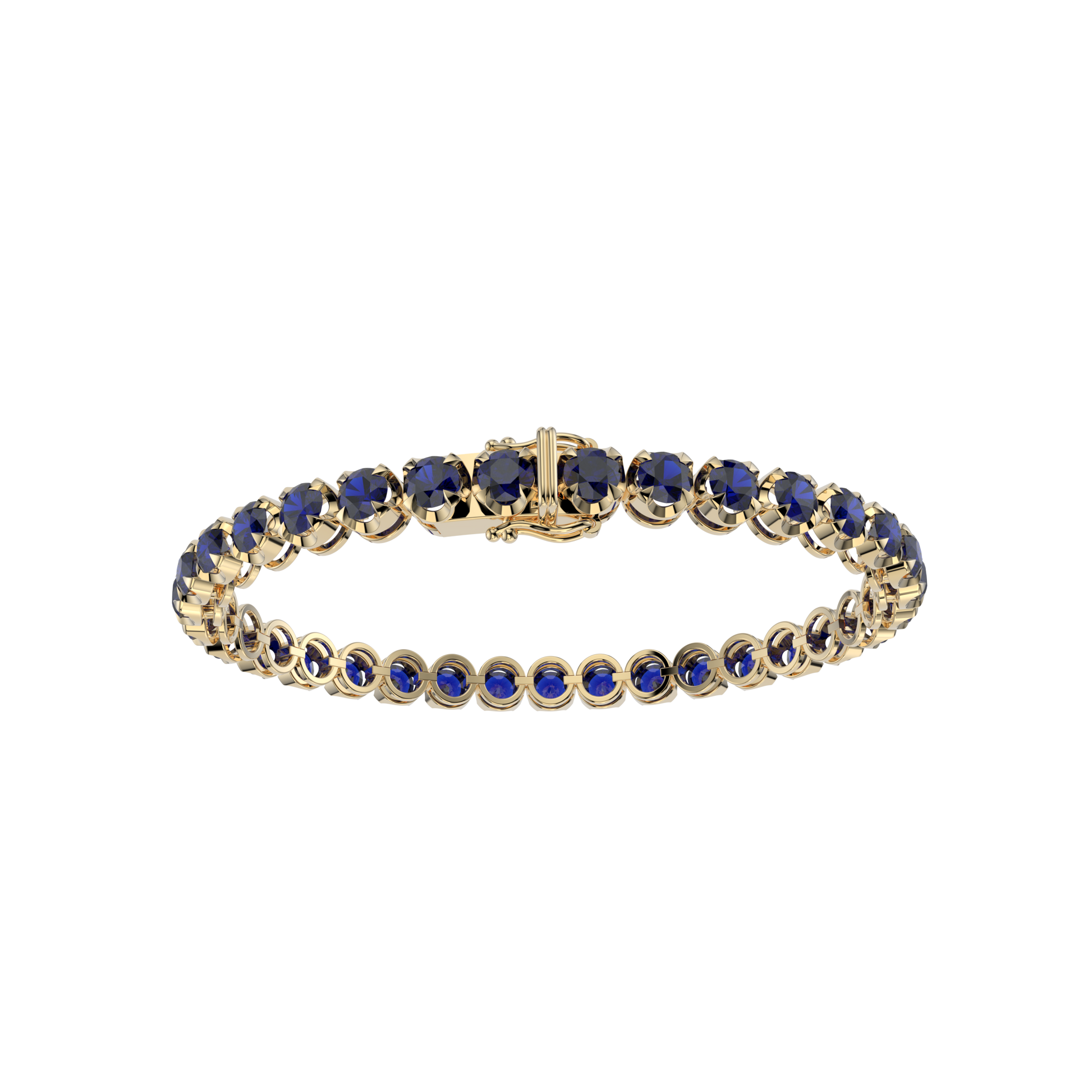 Bracelet with Blue Sapphire on a Yellow Gold
