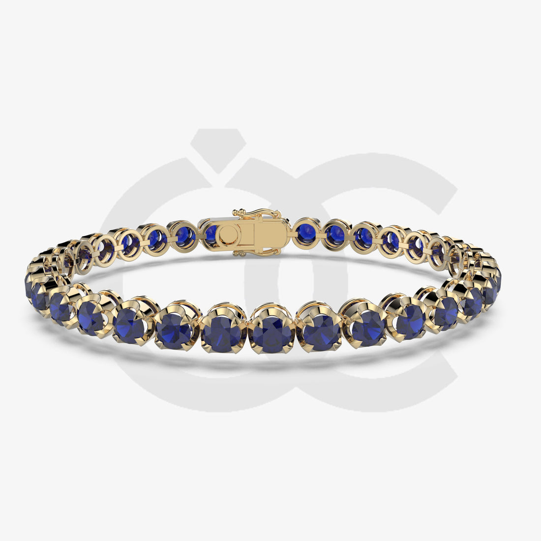 Bracelet with Blue Sapphire on a Yellow Gold