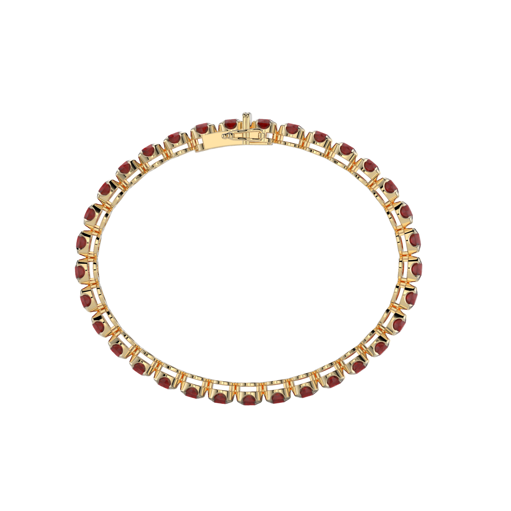 Bracelet with Ruby on a Yellow Gold