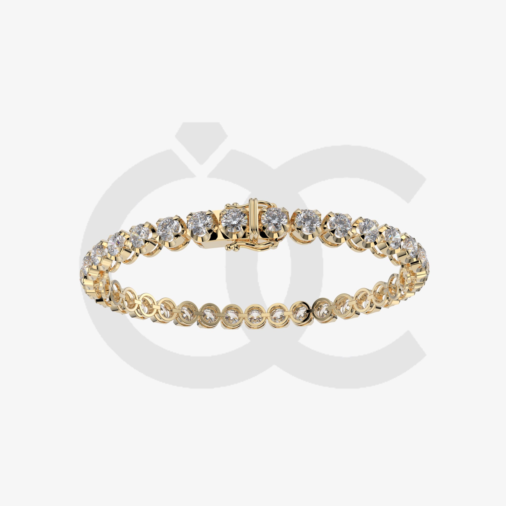 Bracelet with Lab Grown Diamond on a Yellow Gold
