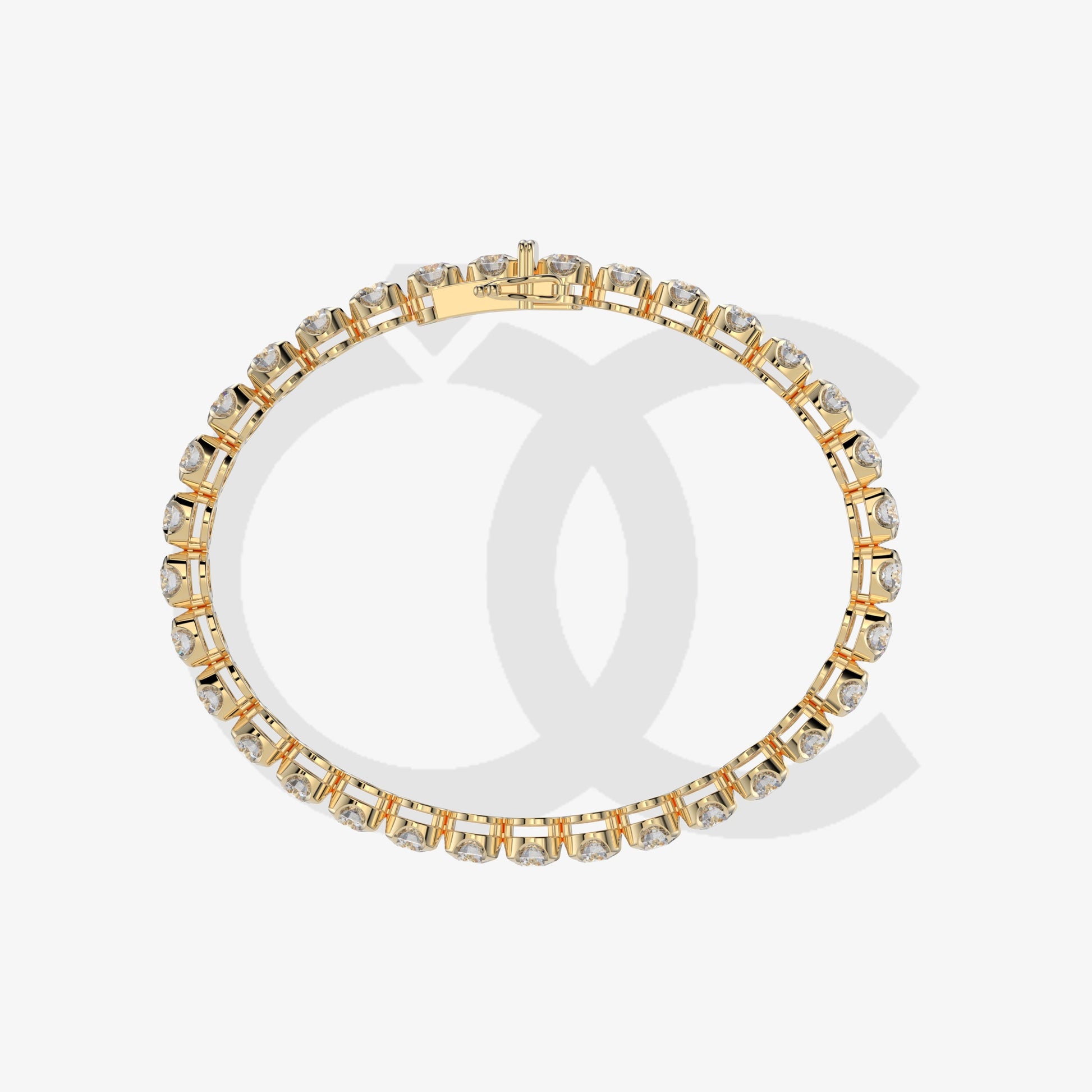 Bracelet with Natural Diamond on a Yellow Gold