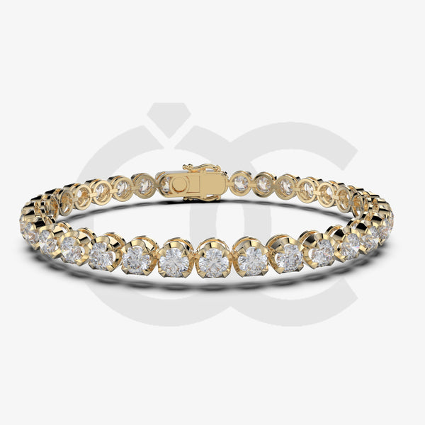 Bracelet with Lab Grown Diamond on a Yellow Gold