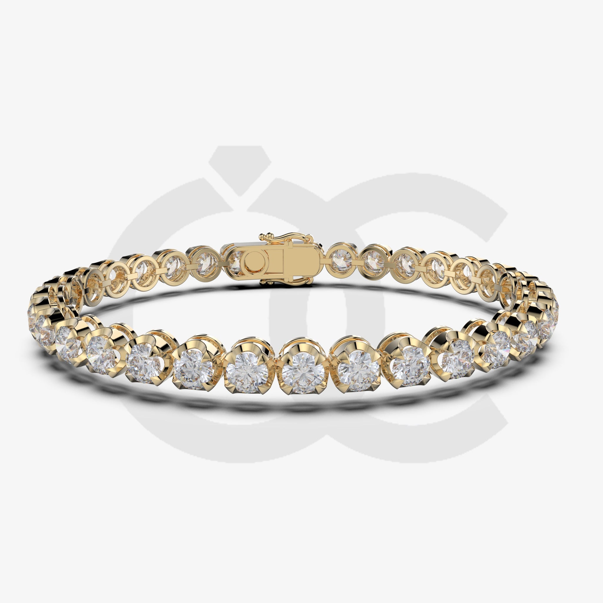 Bracelet with Natural Diamond on a Yellow Gold