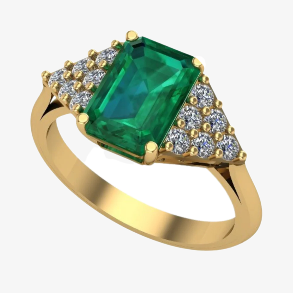 Luxurious Emerald & Diamond Ring