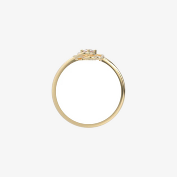 Floral-Inspired Solitaire Diamond Ring