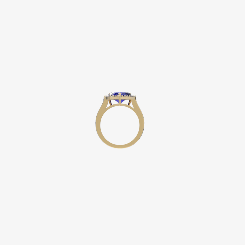 Regal Oval-Cut Blue Sapphire Ring in Yellow Gold