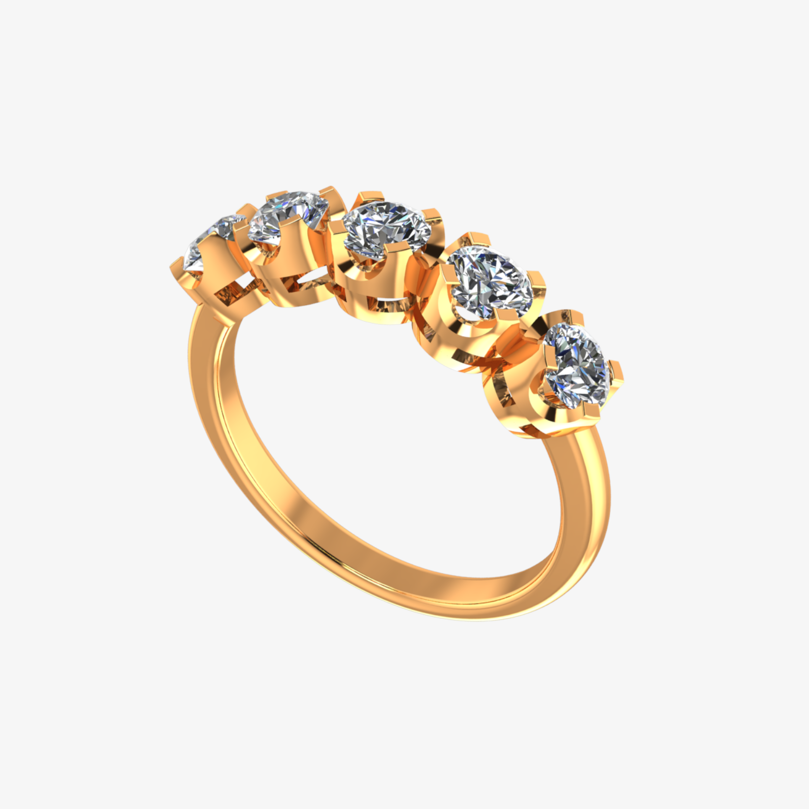 Half Eternity 18K Gold Ring