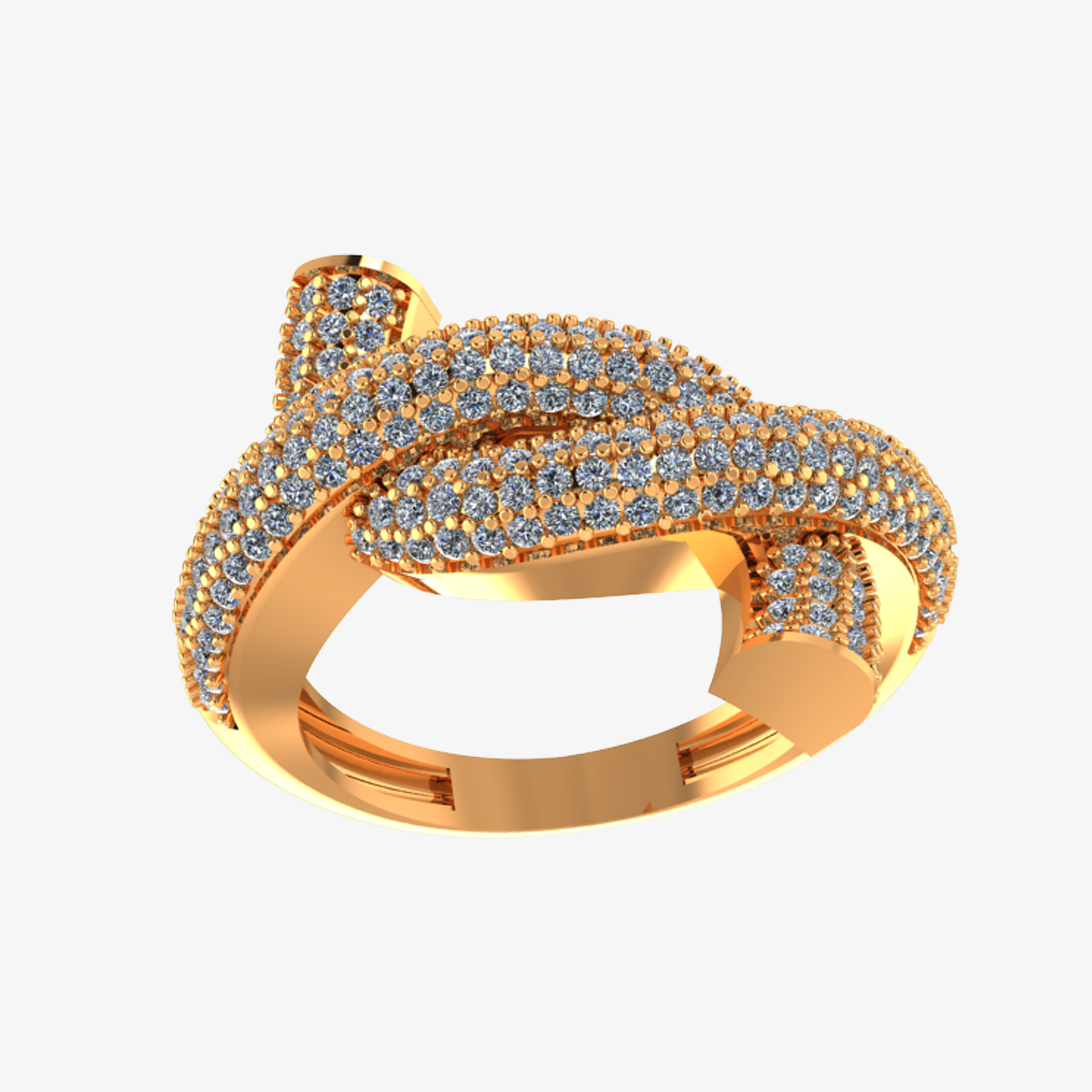 Diamond Knot Ring 18K Gold