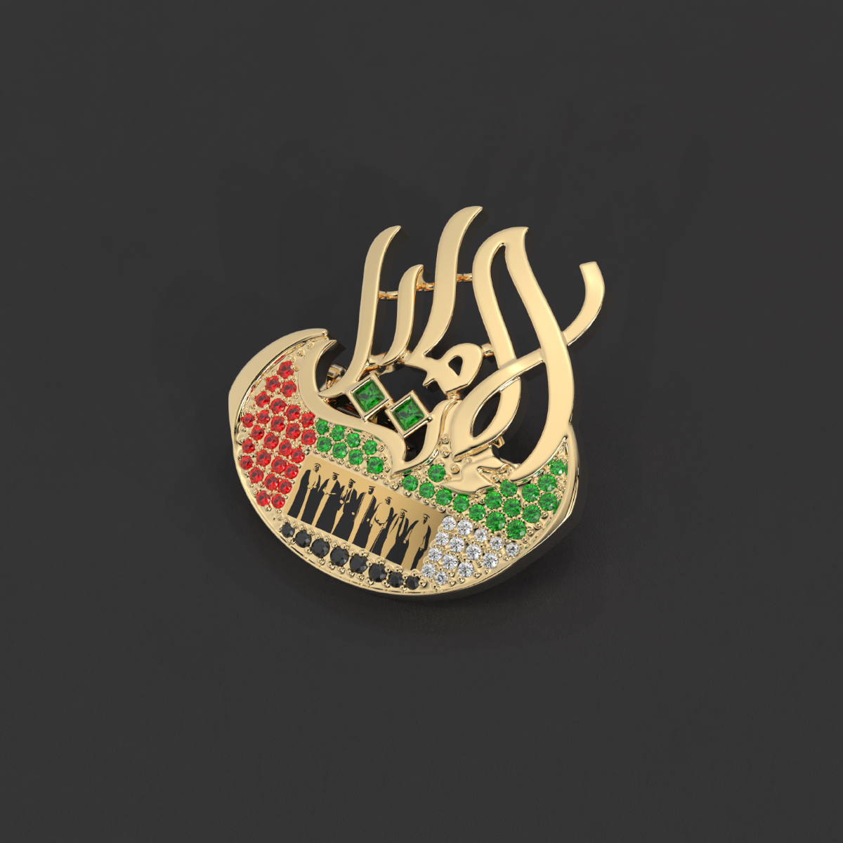 UAE National Day Brooch 18K Gold