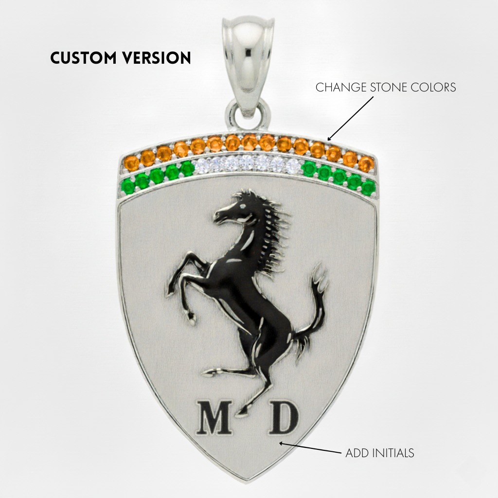 2026 New Year Horse Gift - Fire Red - Gold Vermeil - Moissanite