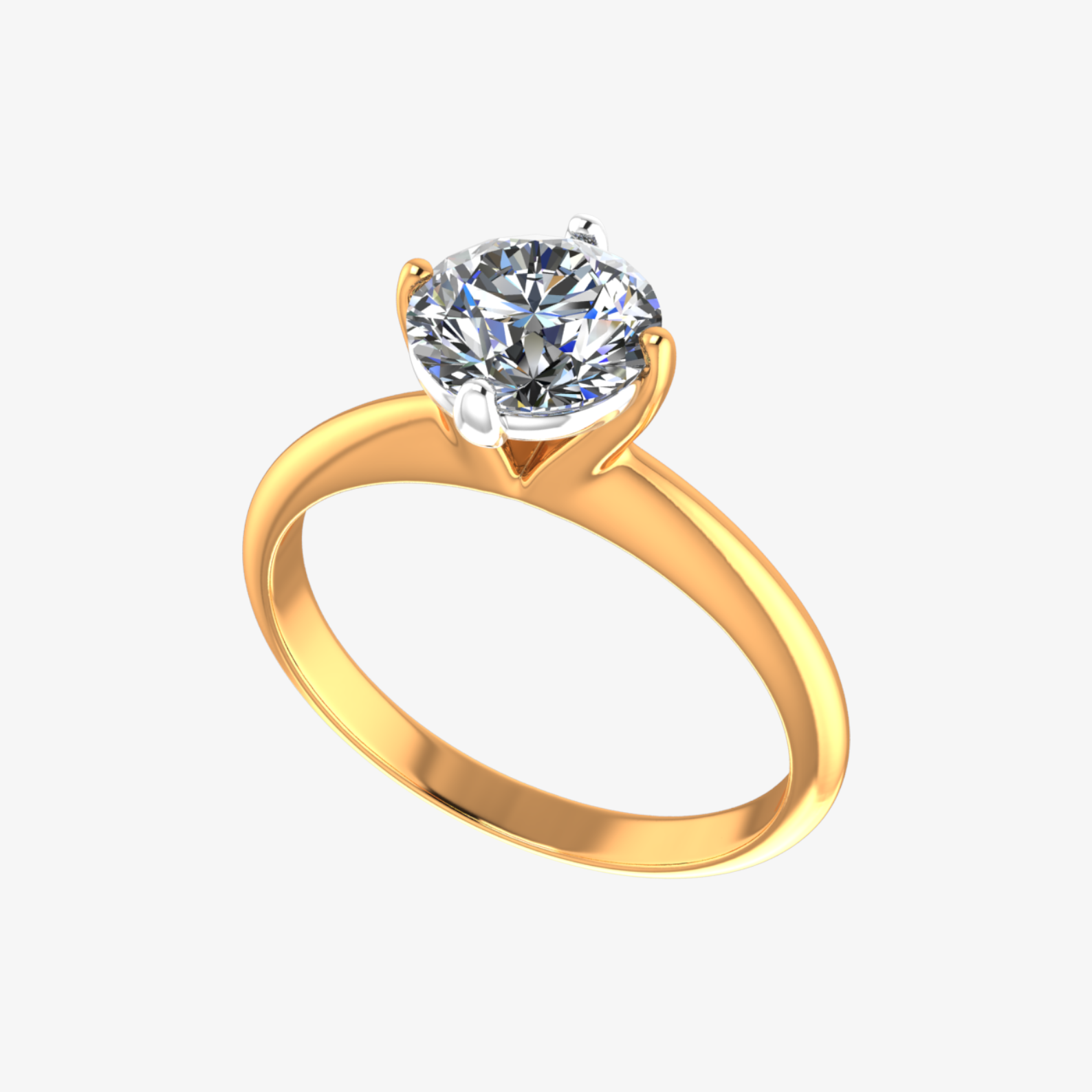 18K Yellow Gold Solitaire Ring