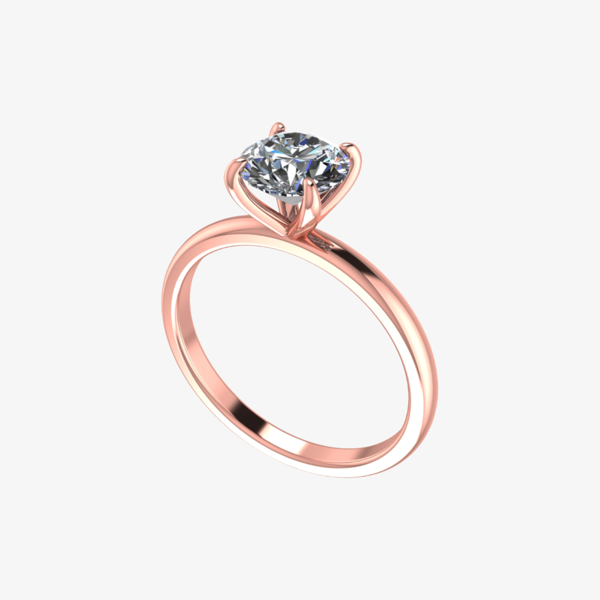 18K Rose Gold Solitaire Ring