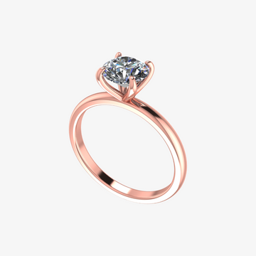 18K Rose Gold Solitaire Ring