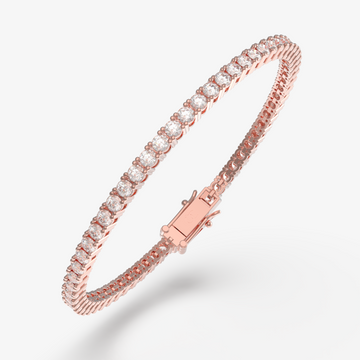 Diamond Four Prong Tennis Bracelet in 18K Rose Gold