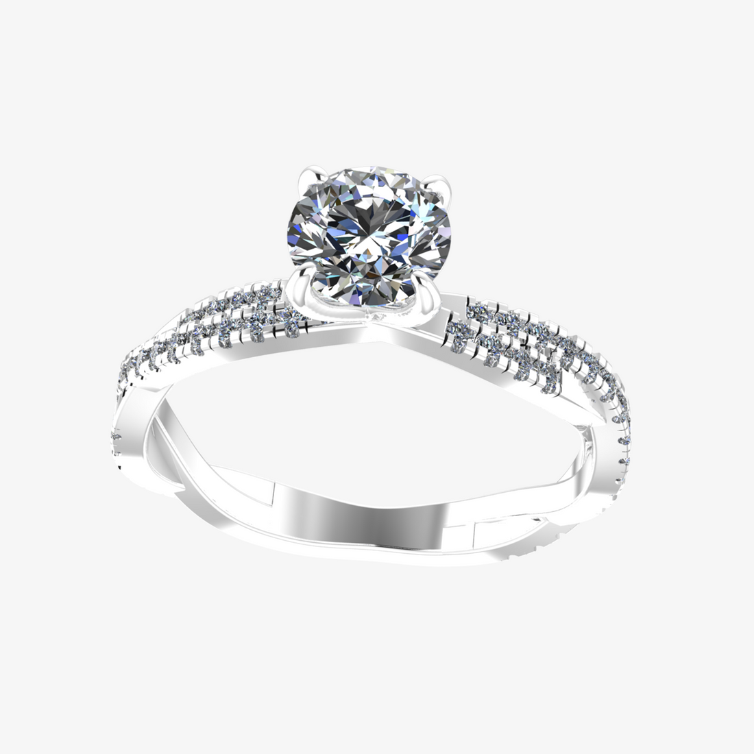 Twisted Engagement Ring 18K Gold